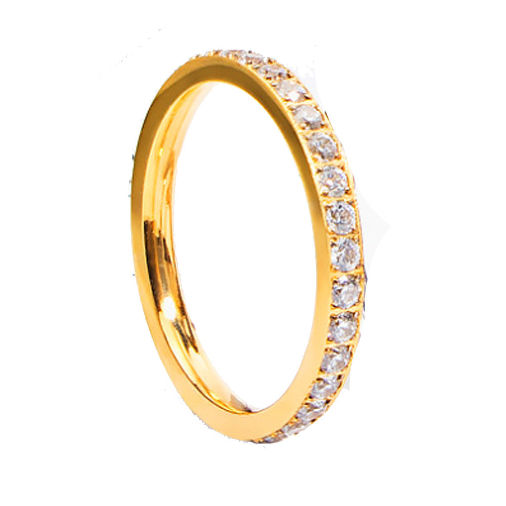 wholesale fashion light luxury stainless steel zircon beads glitter waterproof ring finger rings jewelry unisex china supplier