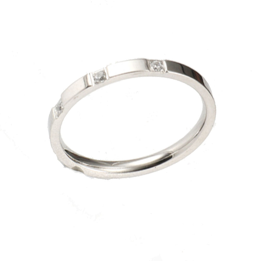 Wholesale Fashion Wedding Party Stainless Steel 2mm 1 & 3 Zircons Diamond Ring Finger Rings Jewelry Manufacturer Supplier