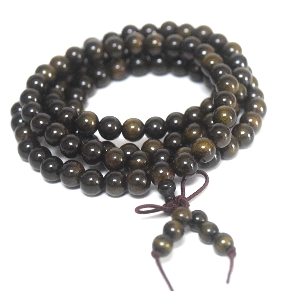 Unisex Natural Wood Meditation Rosary Wenge108 mala prayer beads Buddhist wooden bead Necklace Bracelet men women jewelry