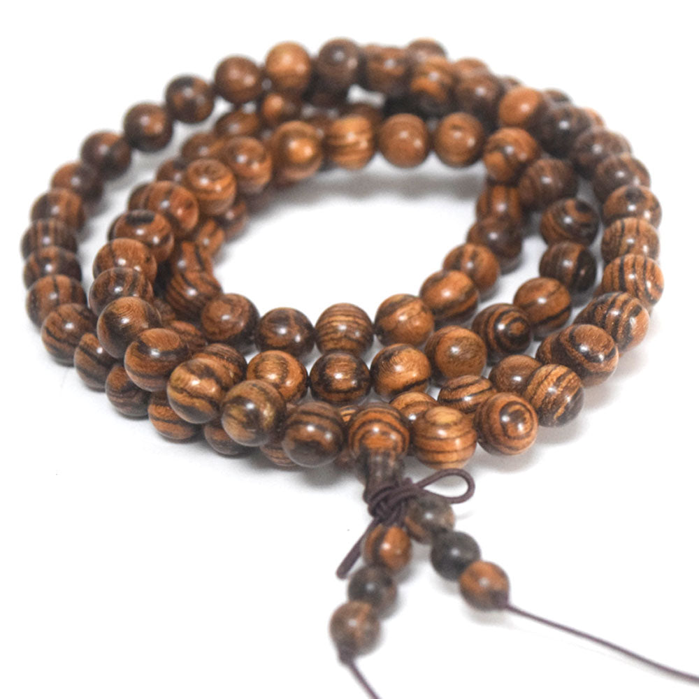 Unisex Natural Wood Meditation Rosary Wenge108 mala prayer beads Buddhist wooden bead Necklace Bracelet men women jewelry