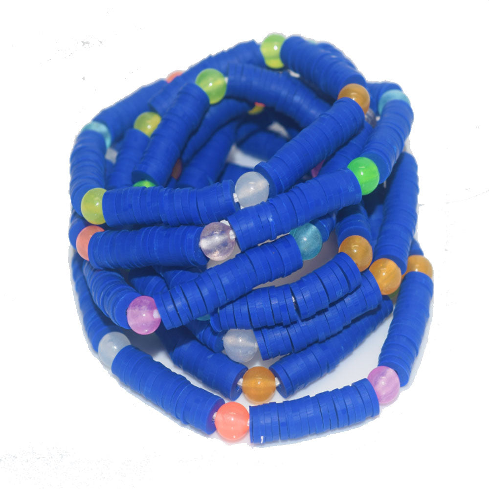 plus size extra long tie on bohemian sparkly glowing glow in the dark soft polymer clay heishi beads waist bead making supplies