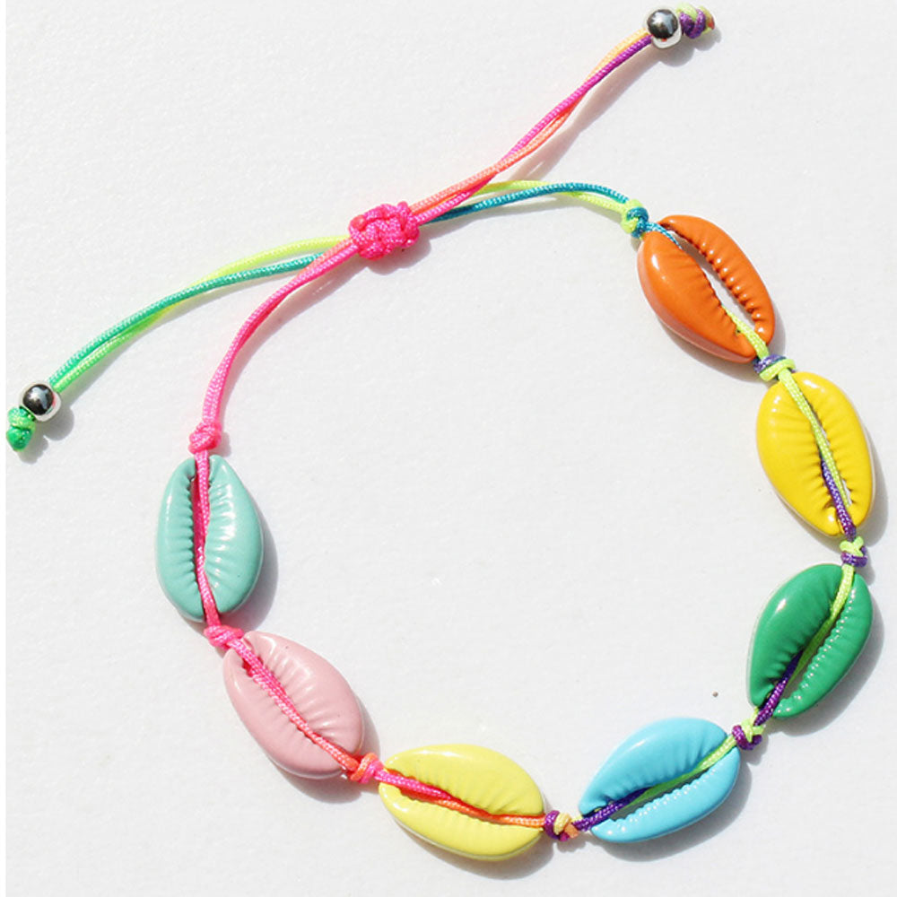 Hawaii fashion multi color handmade alloy bead shell bracelet handmade bracelet beads shell jewelry