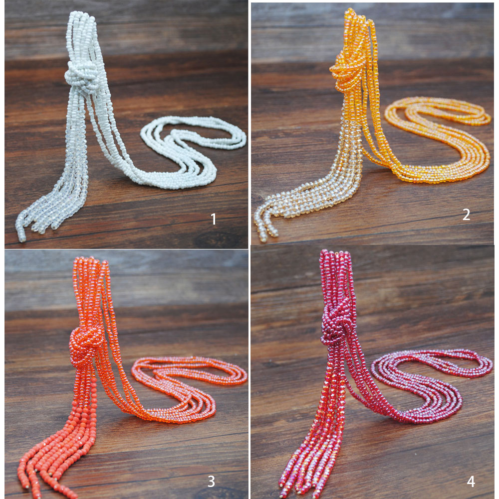 colorful bohemian 8mm 35 inches long design hand knotted statement glass bead beaded necklaces jewelry