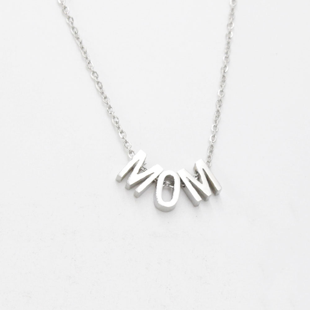 silver gold and rose gold Stainless steel mother's days mom girl sublimation chain alphabet necklace jewelry