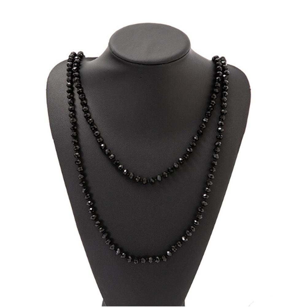 60 inches crystal bead beaded layered necklace women tropical bohemian