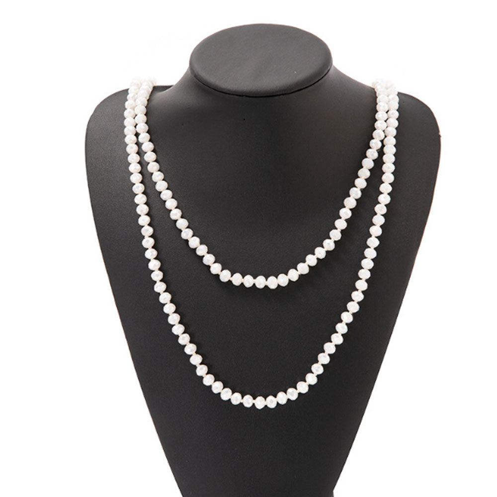 60 inches crystal bead beaded layered necklace women tropical bohemian