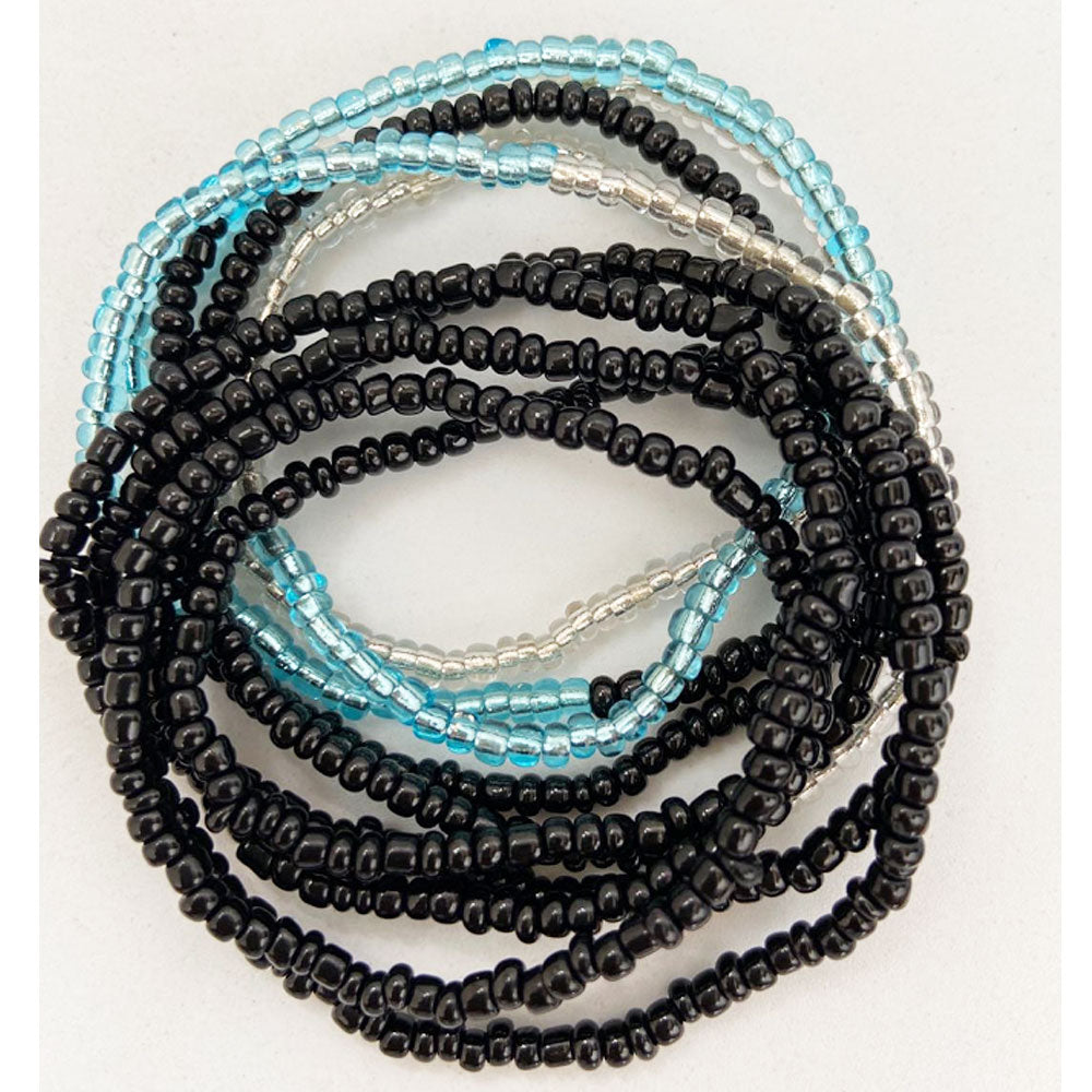 wholesale Women Cheap african sexy glass seed waist beads belly chain weight loss body jewelry elastic cord 80CM 2pcs a pack