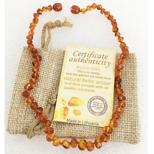 Kid Shinning Finish Real baltic Amber baby Necklace Teething Baby Jewelry Wholesale