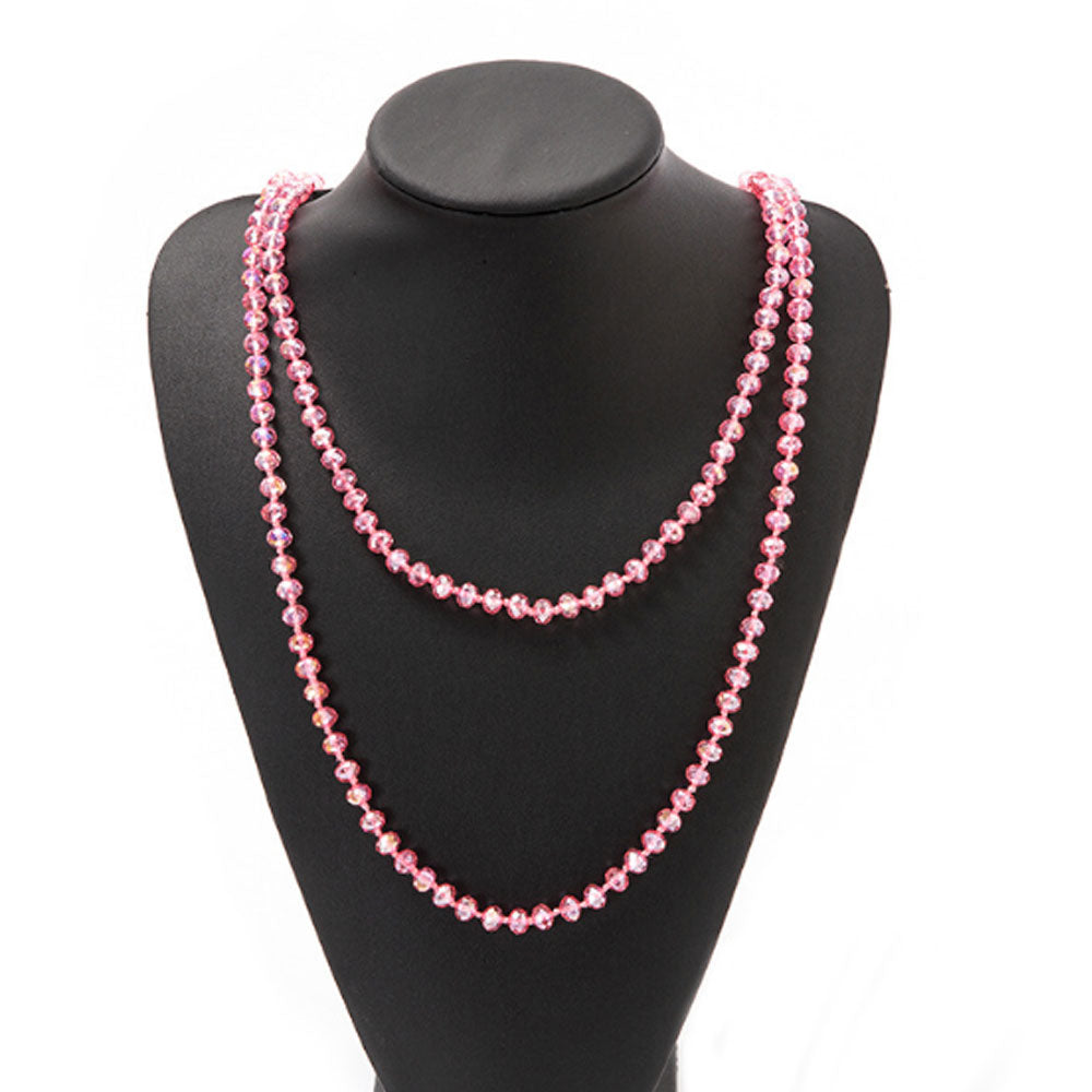 60 inches crystal bead beaded layered necklace women tropical bohemian