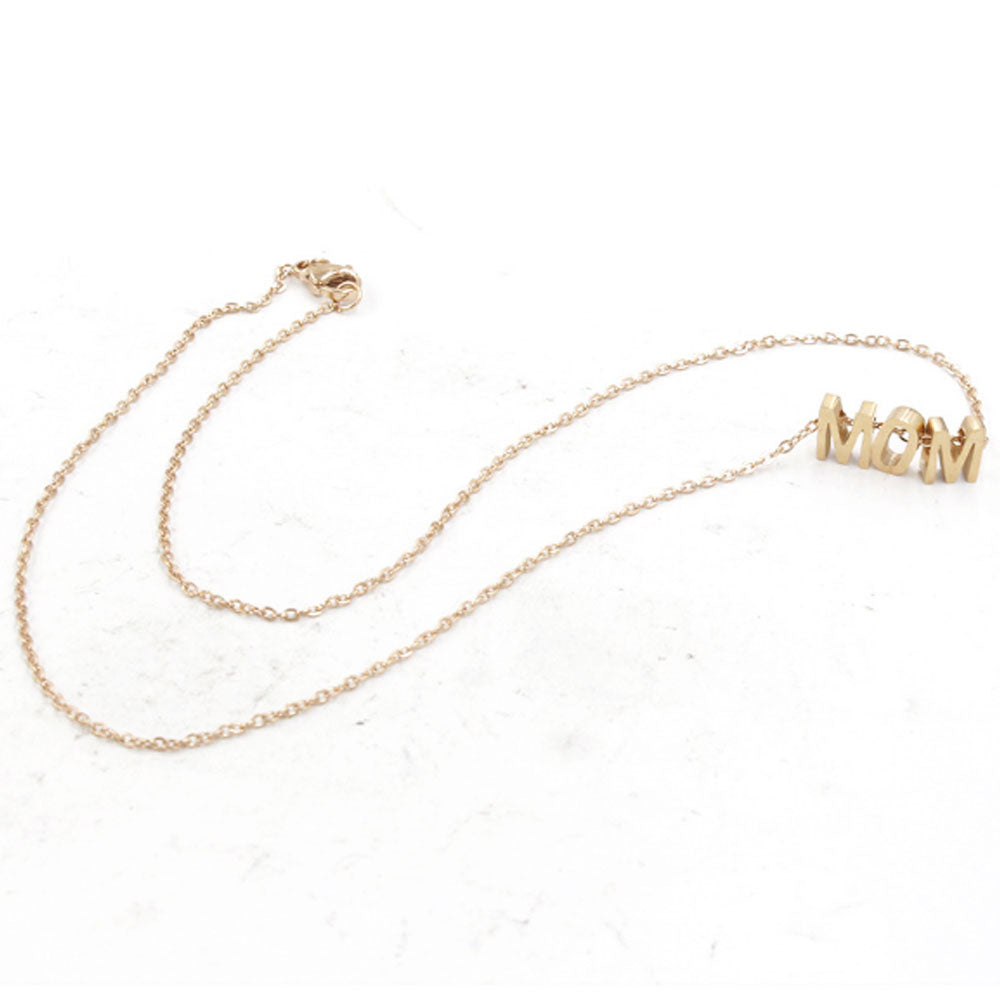 silver gold and rose gold Stainless steel mother's days mom girl sublimation chain alphabet necklace jewelry