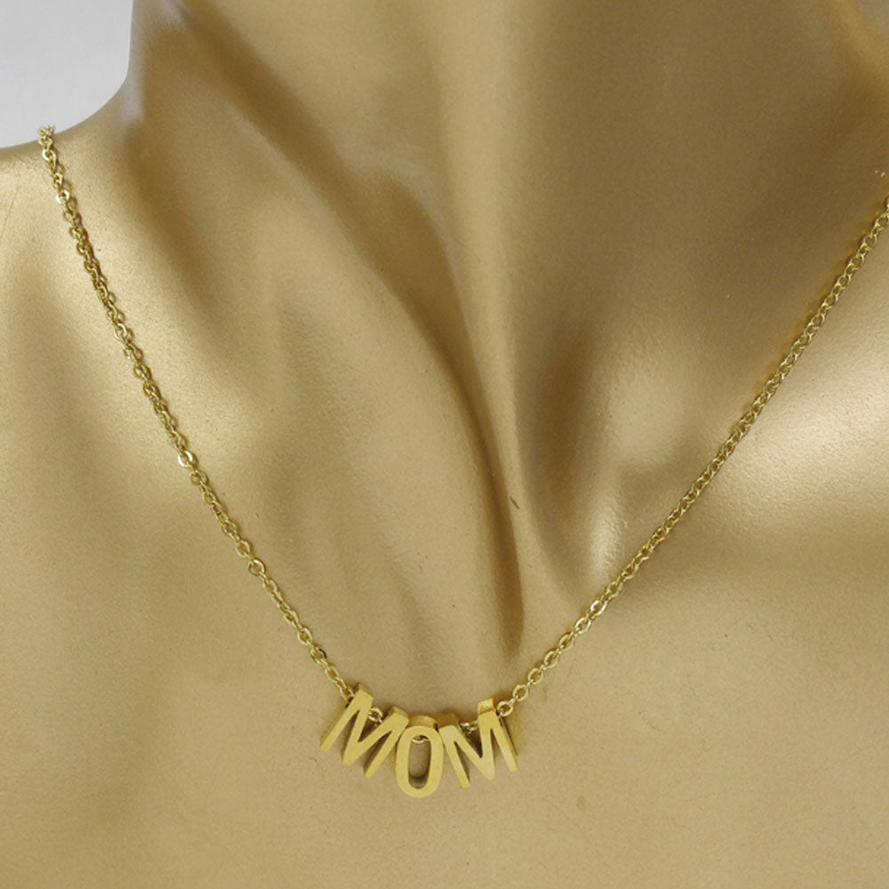 silver gold and rose gold Stainless steel mother's days mom girl sublimation chain alphabet necklace jewelry