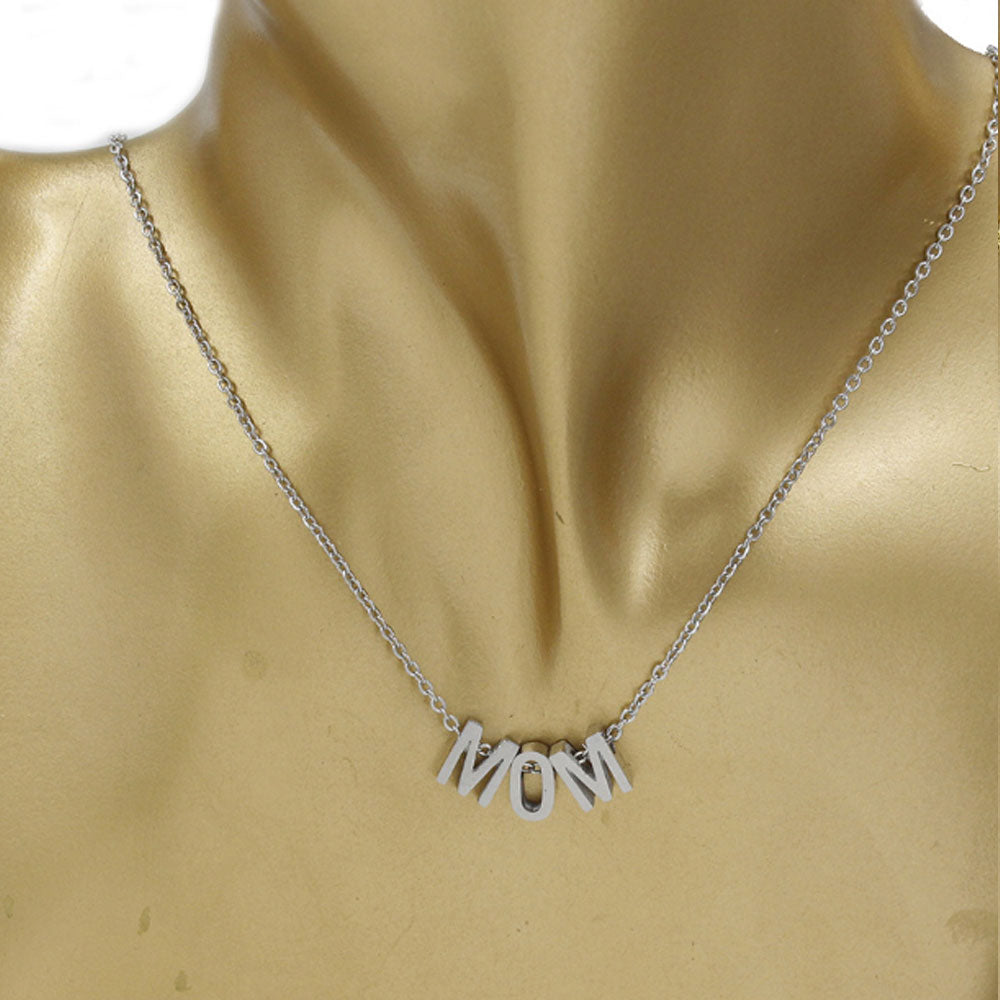 silver gold and rose gold Stainless steel mother's days mom girl sublimation chain alphabet necklace jewelry