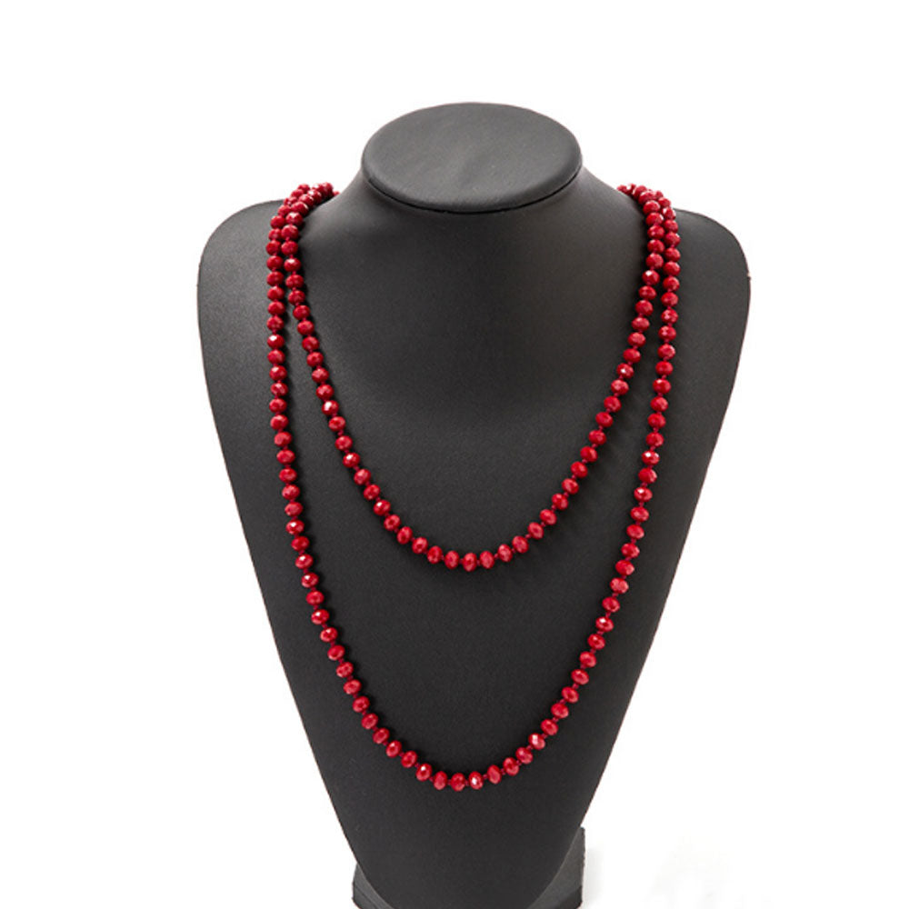 60 inches crystal bead beaded layered necklace women tropical bohemian