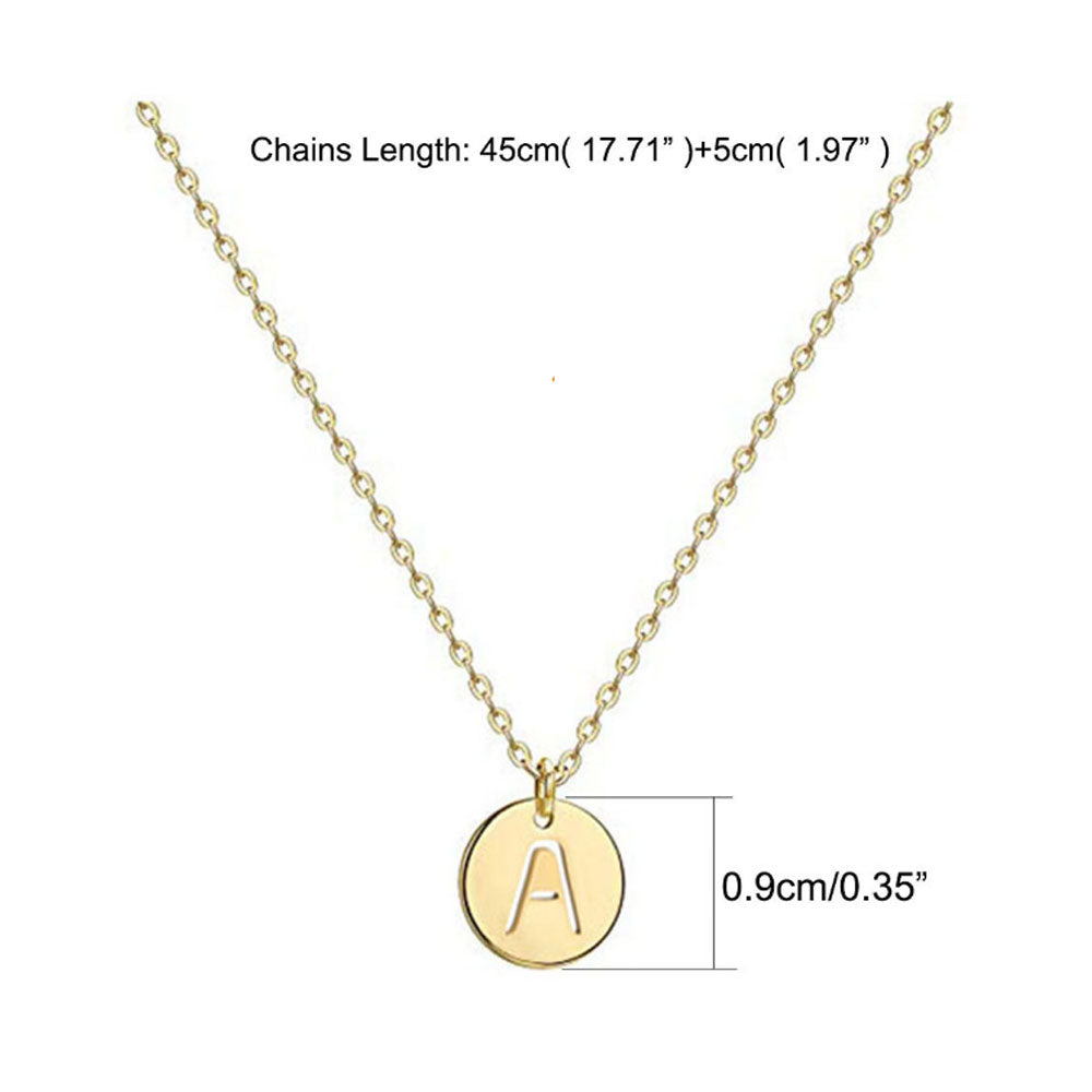 women stainless steel silver gold 26 initial letter charm pendant chain initial necklace jewelry