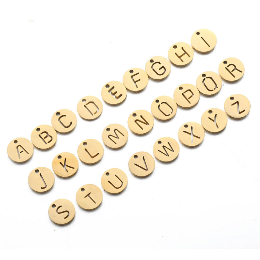 women stainless steel silver gold 26 initial letter charm pendant chain initial necklace jewelry