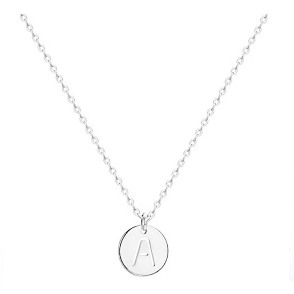 women stainless steel silver gold 26 initial letter charm pendant chain initial necklace jewelry