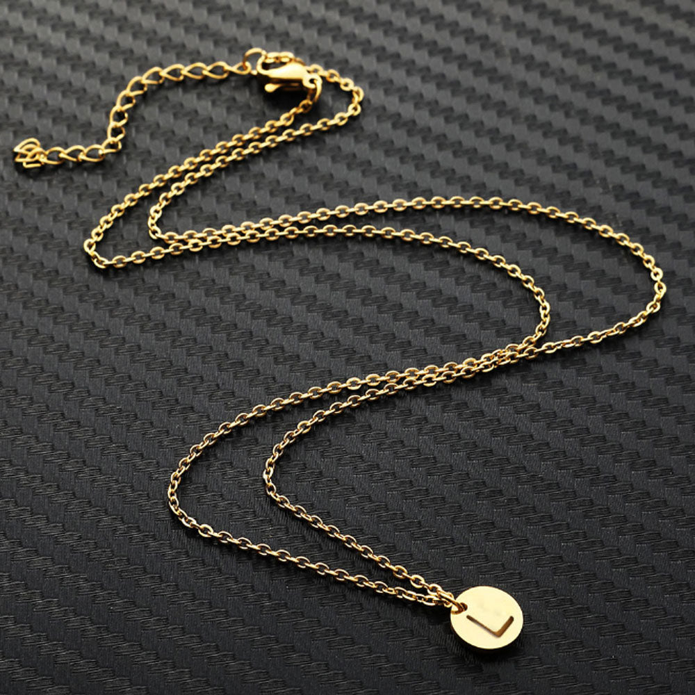 women stainless steel silver gold 26 initial letter charm pendant chain initial necklace jewelry