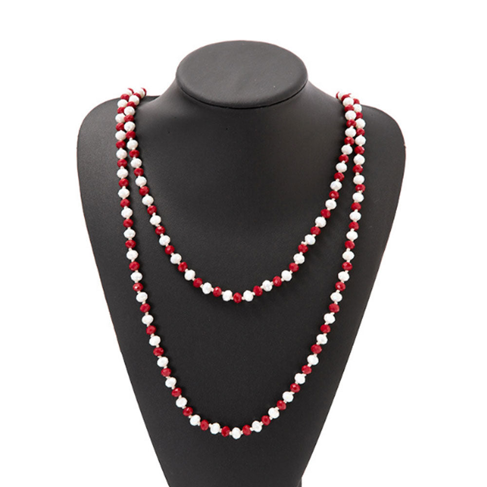 60 inches crystal bead beaded layered necklace women tropical bohemian