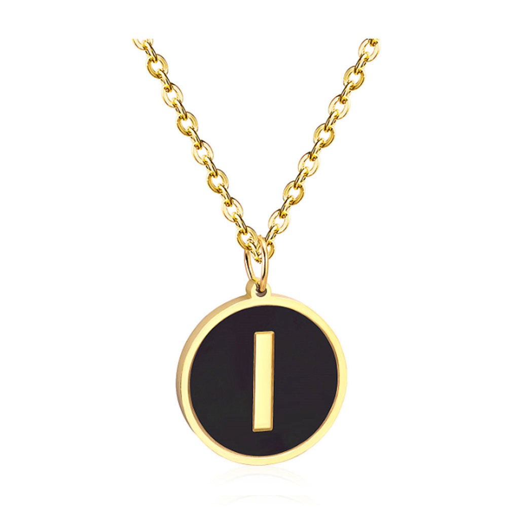 women stainless steel silver gold color with 26 initial letter charm pendant chain necklace initial jewelr