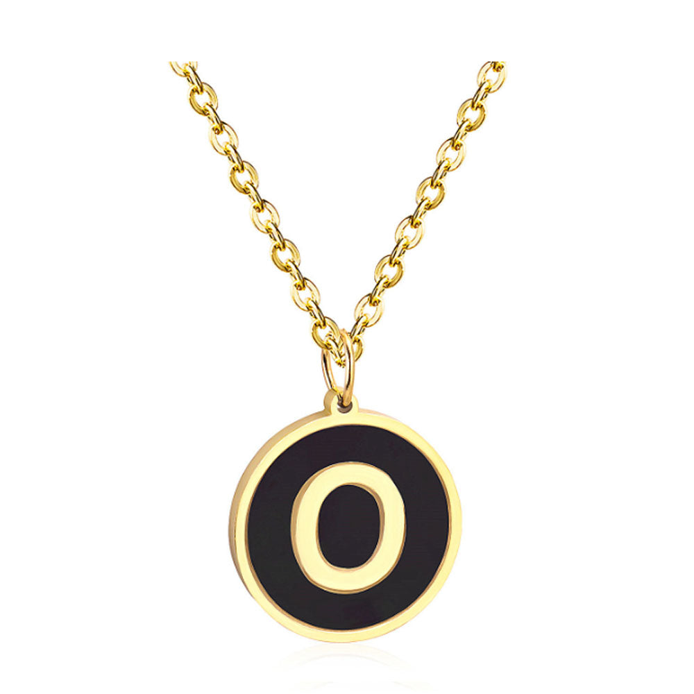 women stainless steel silver gold color with 26 initial letter charm pendant chain necklace initial jewelr
