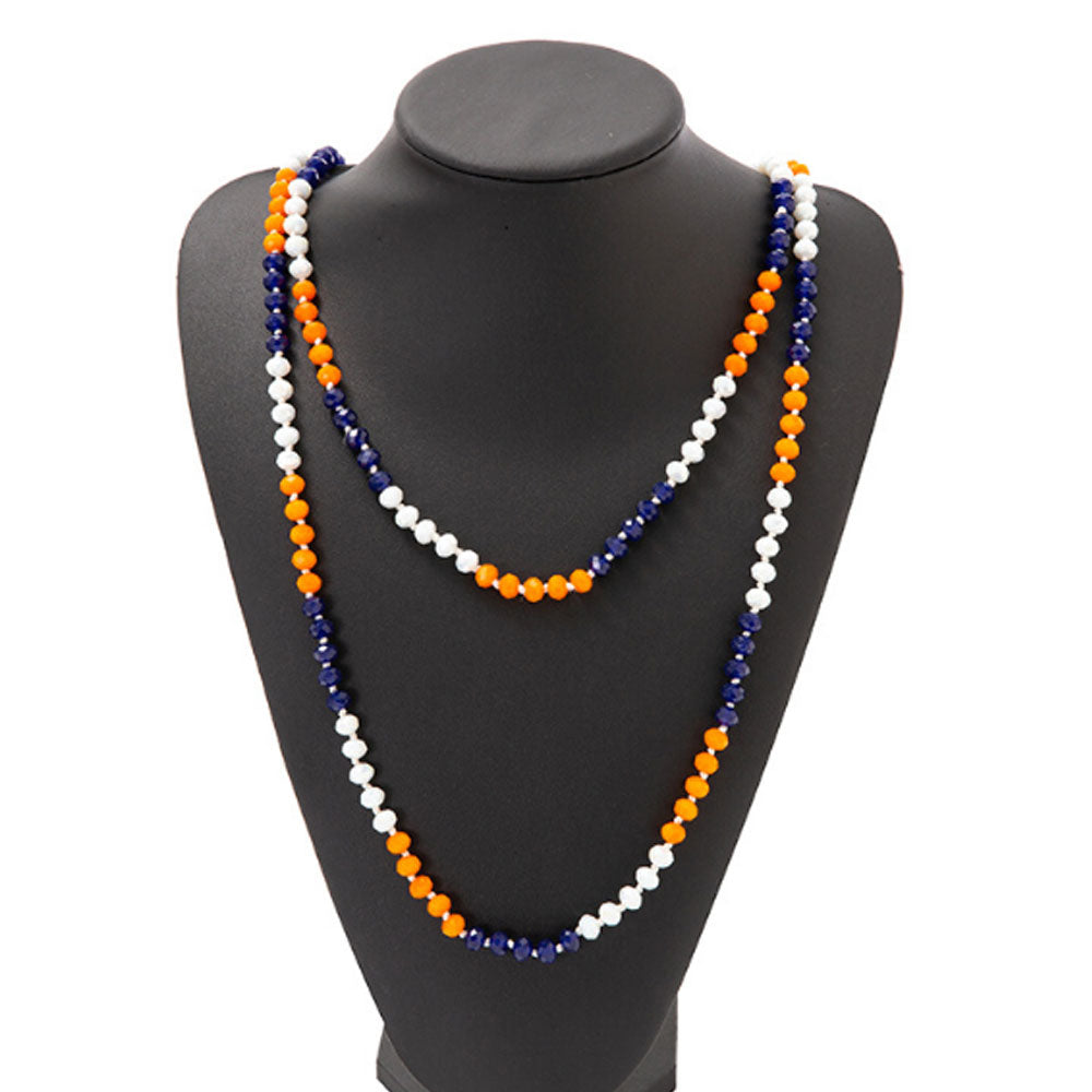 60 inches crystal bead beaded layered necklace women tropical bohemian