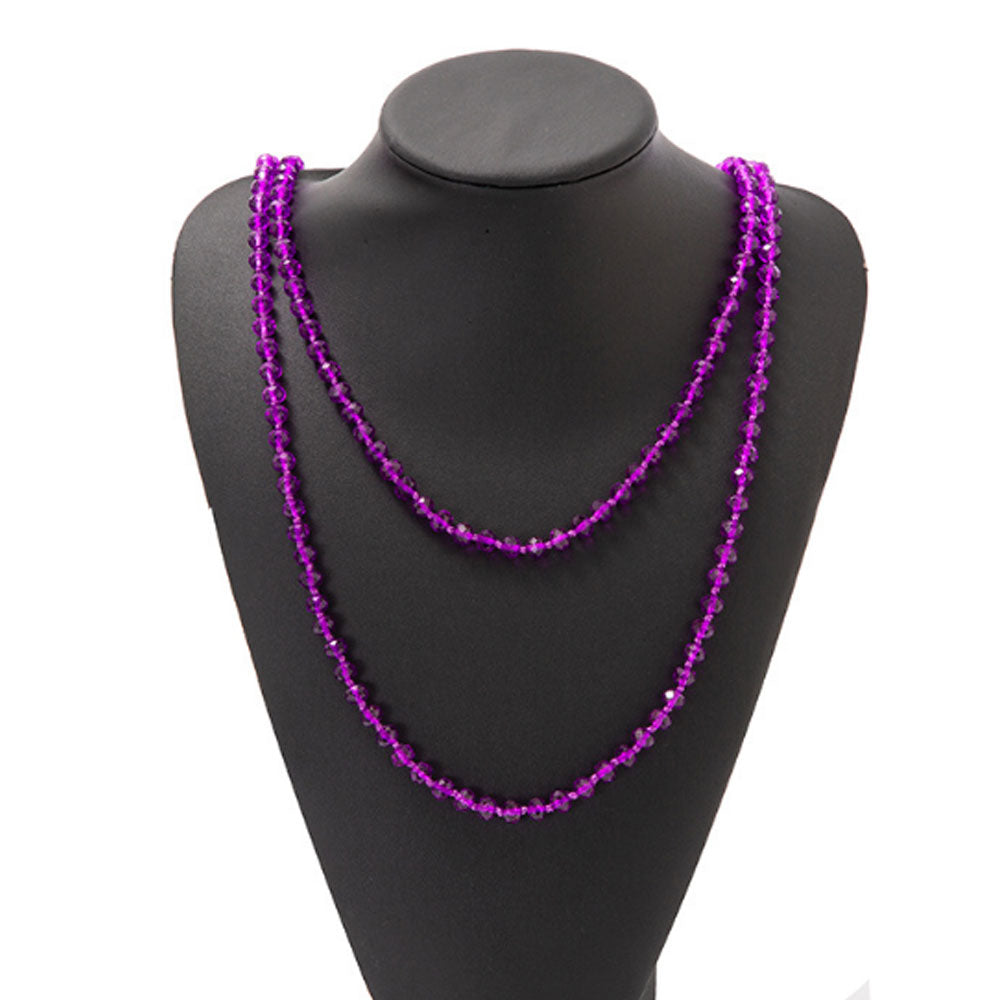 60 inches crystal bead beaded layered necklace women tropical bohemian