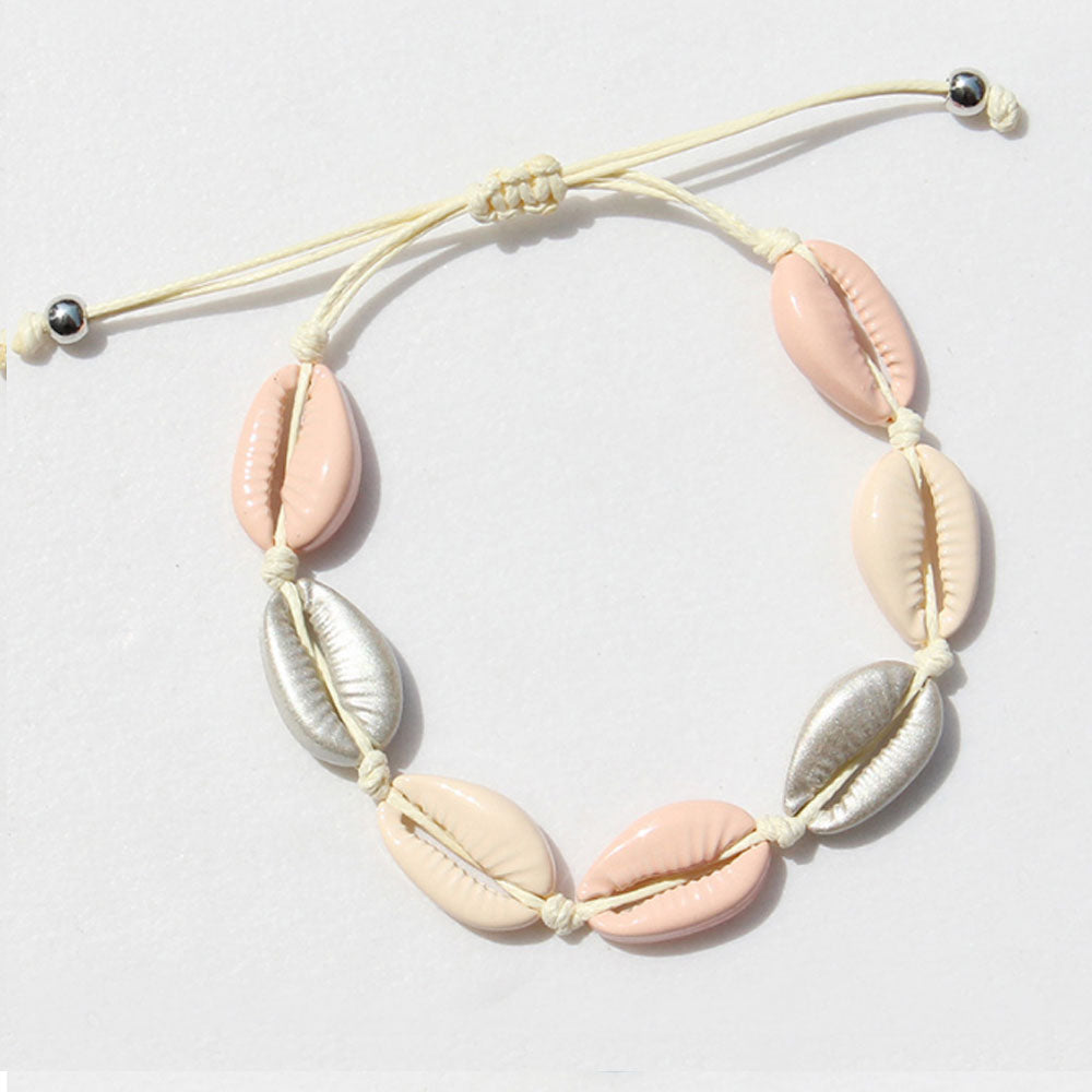 Hawaii fashion multi color handmade alloy bead shell bracelet handmade bracelet beads shell jewelry