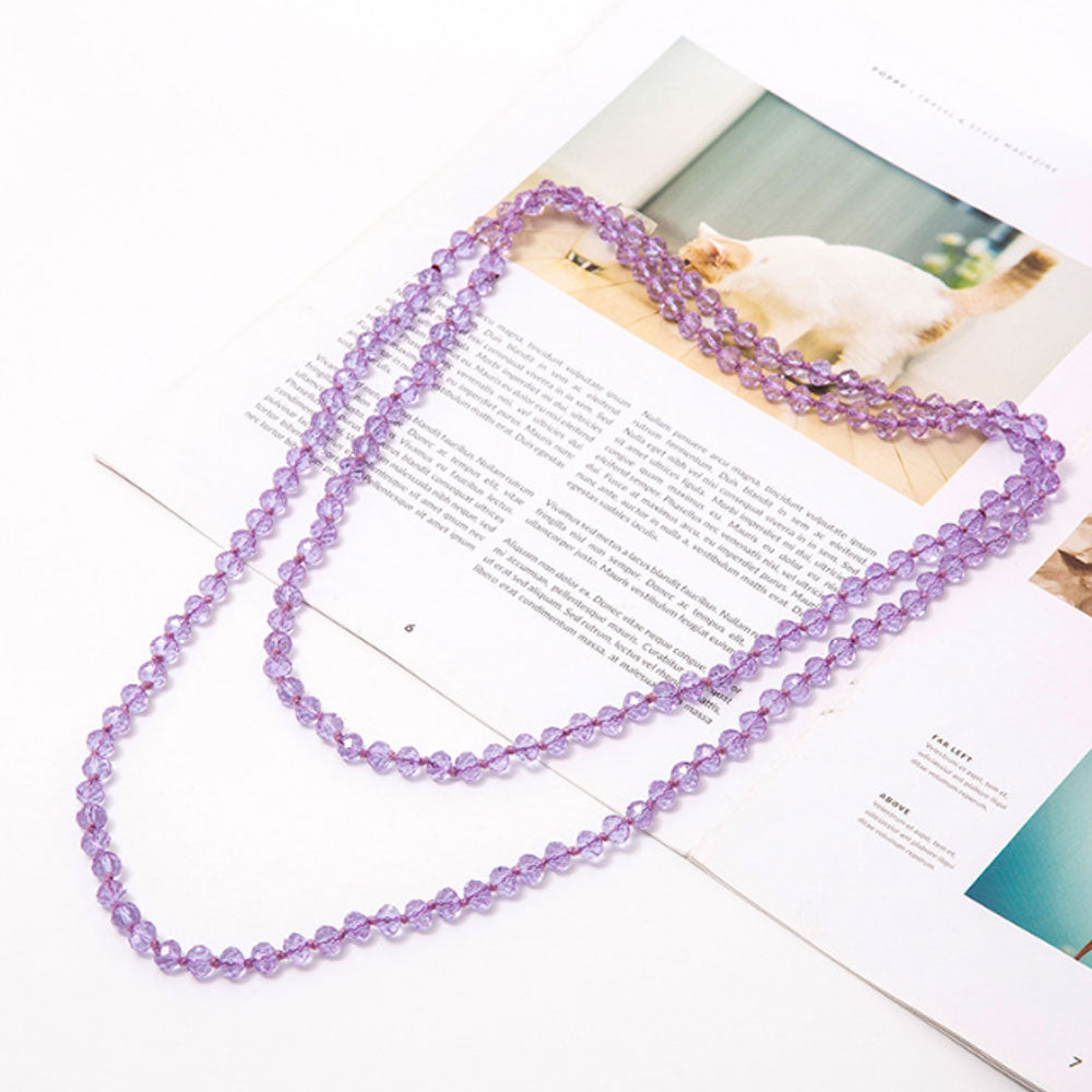 60 inches crystal bead beaded layered necklace women tropical bohemian