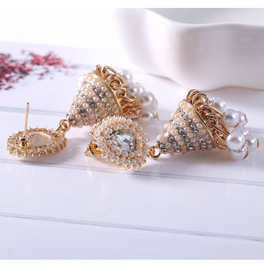indian hobemian boho vintage brass alloy ethnic jhumka tribal earrings women
