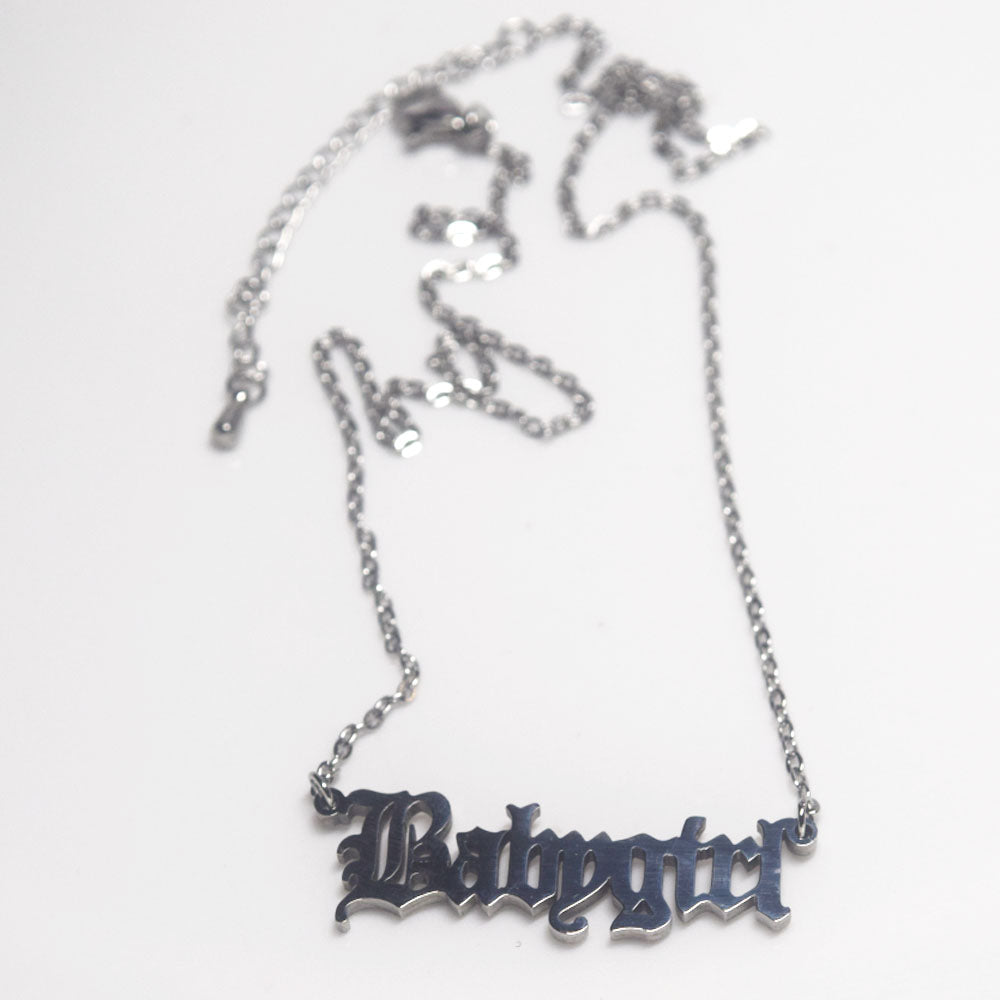 monogram old english font 18 inches gold silver and rose gold plated gold english font babygirl necklace stainless steel jewelry