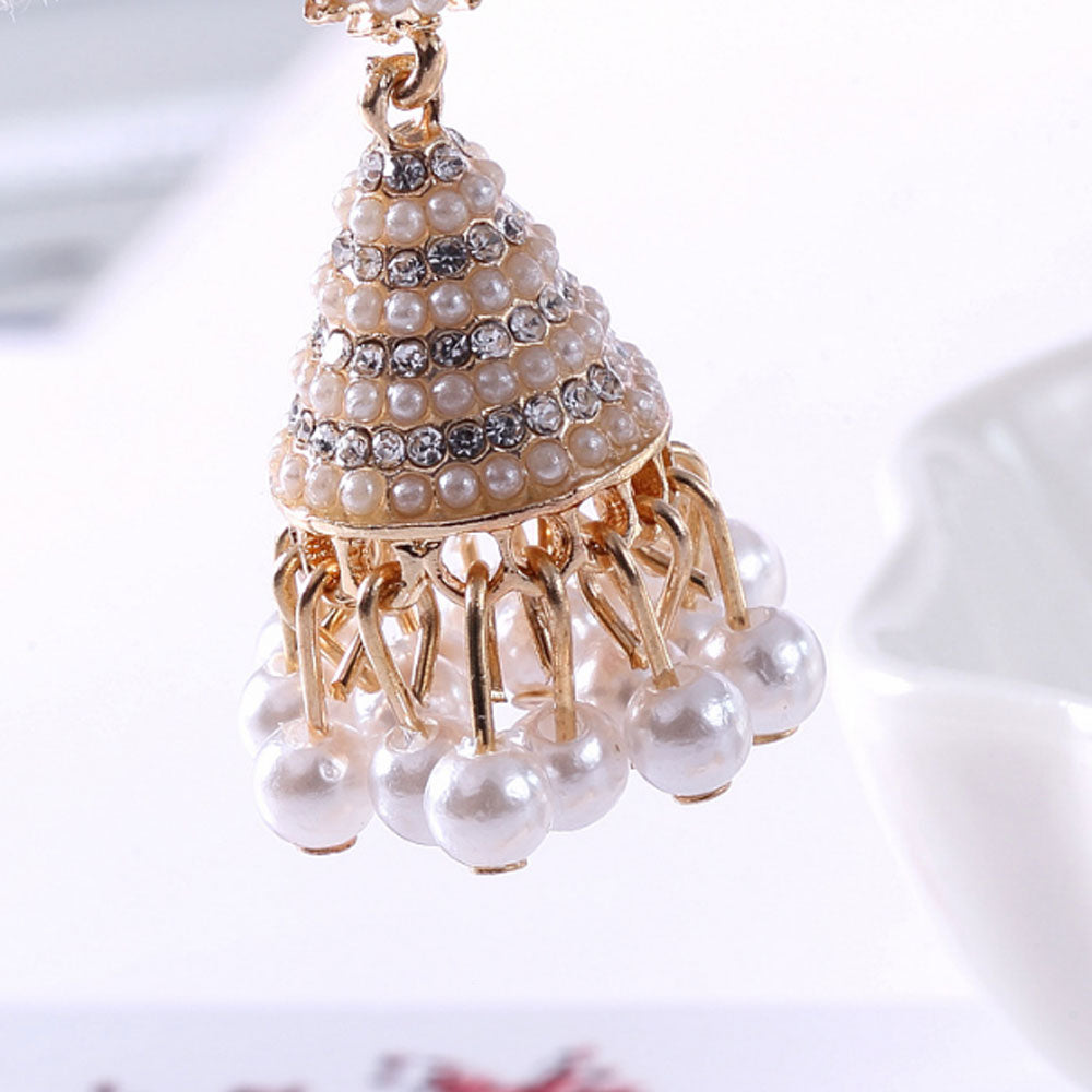 indian hobemian boho vintage brass alloy ethnic jhumka tribal earrings women