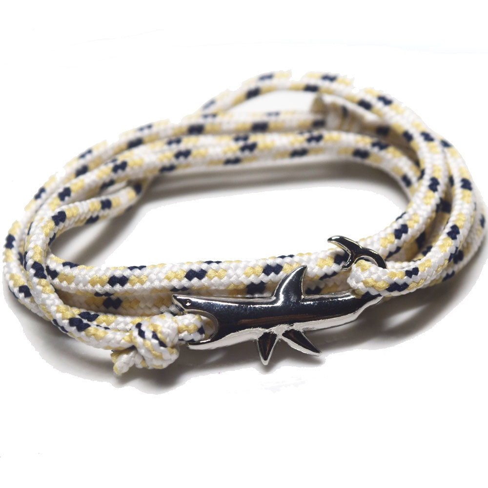 Hope Inspiration Nylon cord Shark charm bracelet handmade beach fashion jewelry Double Layers