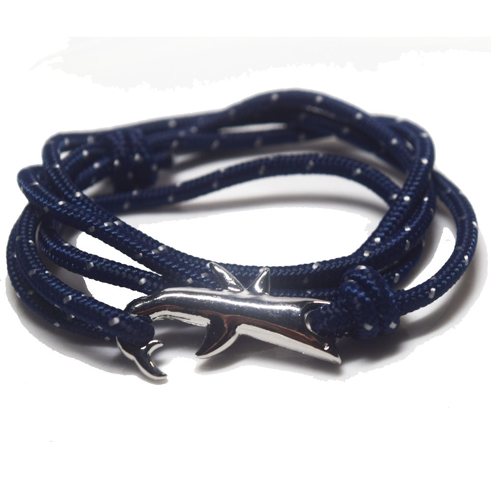 Hope Inspiration Nylon cord Shark charm bracelet handmade beach fashion jewelry Double Layers