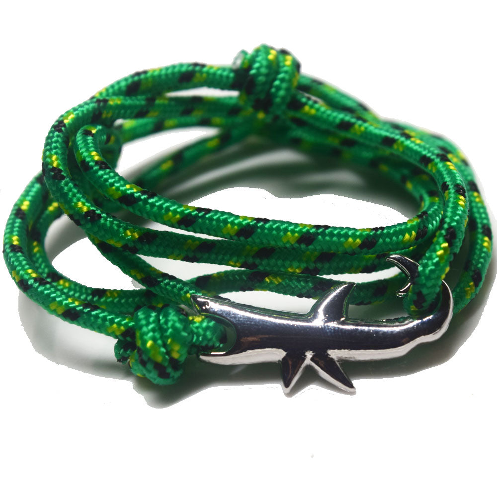 Hope Inspiration Nylon cord Shark charm bracelet handmade beach fashion jewelry Double Layers