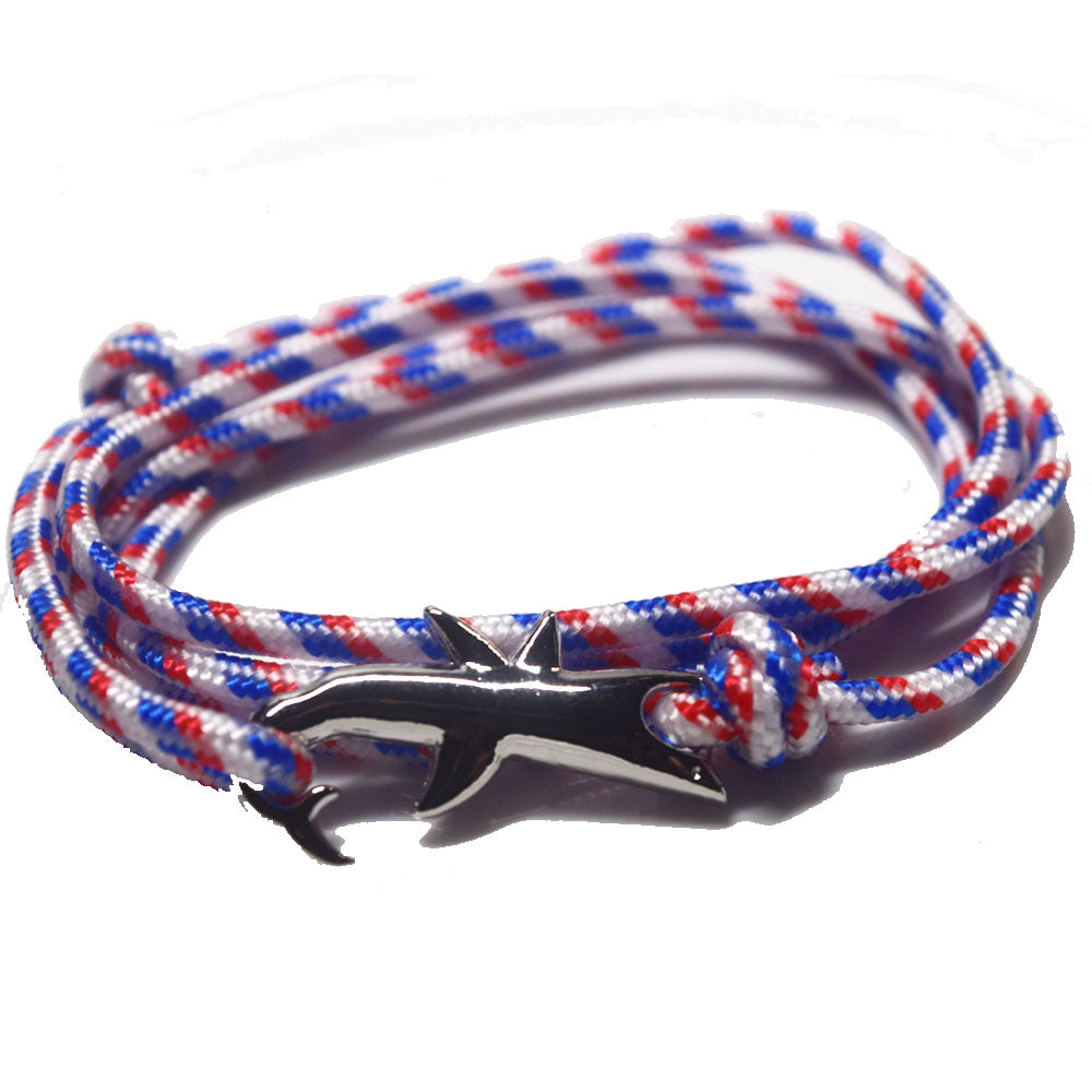 Hope Inspiration Nylon cord Shark charm bracelet handmade beach fashion jewelry Double Layers