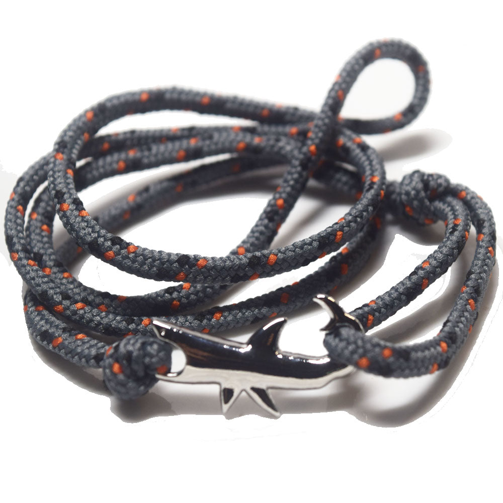Hope Inspiration Nylon cord Shark charm bracelet handmade beach fashion jewelry Double Layers