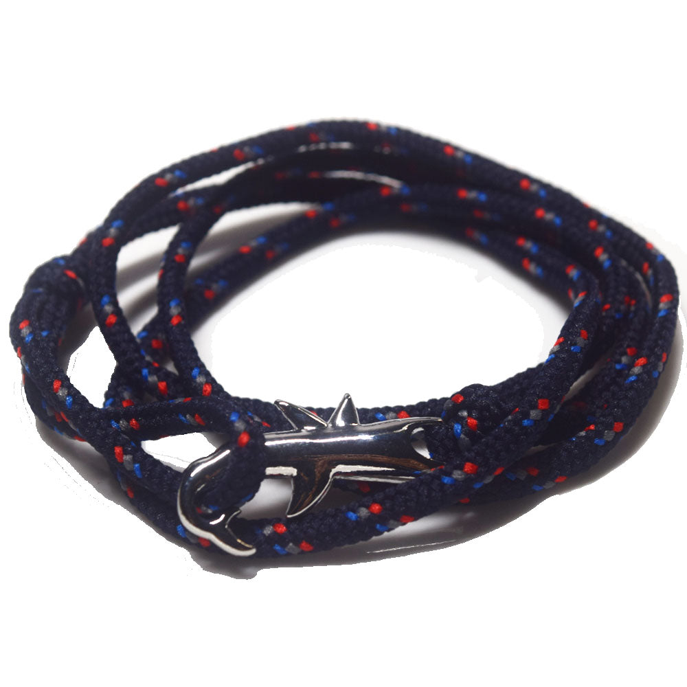 Hope Inspiration Nylon cord Shark charm bracelet handmade beach fashion jewelry Double Layers