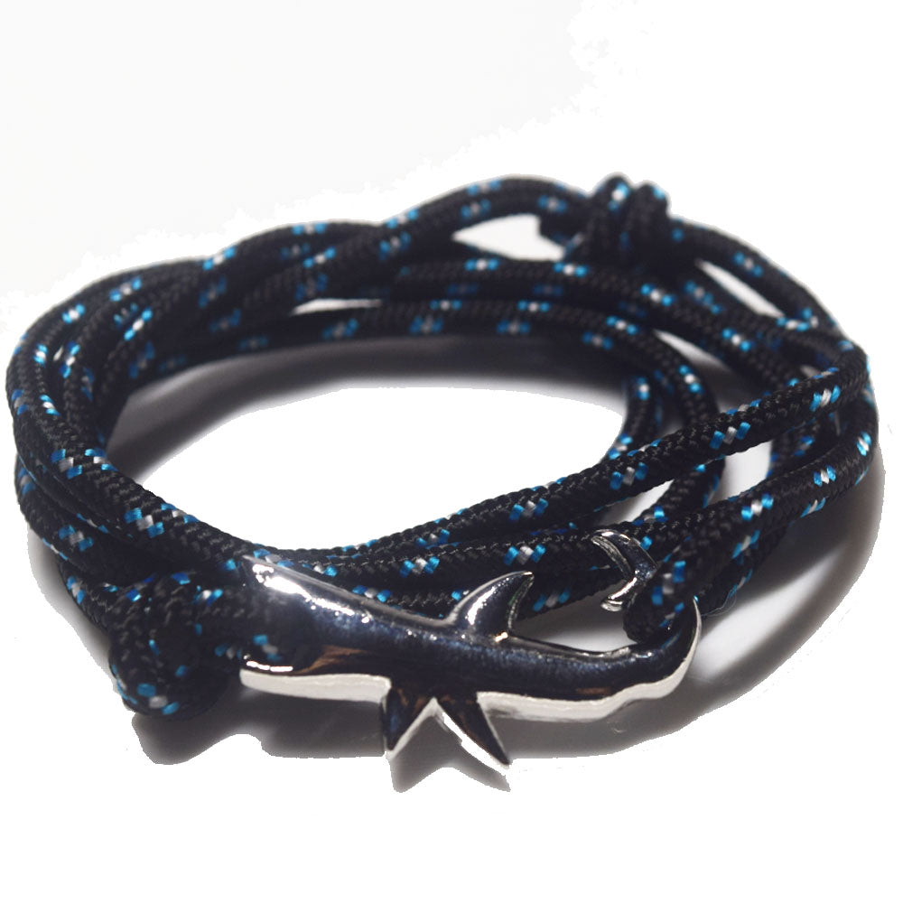 Hope Inspiration Nylon cord Shark charm bracelet handmade beach fashion jewelry Double Layers