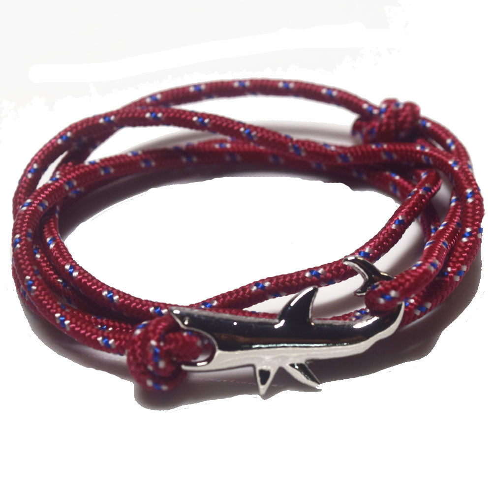 Hope Inspiration Nylon cord Shark charm bracelet handmade beach fashion jewelry Double Layers
