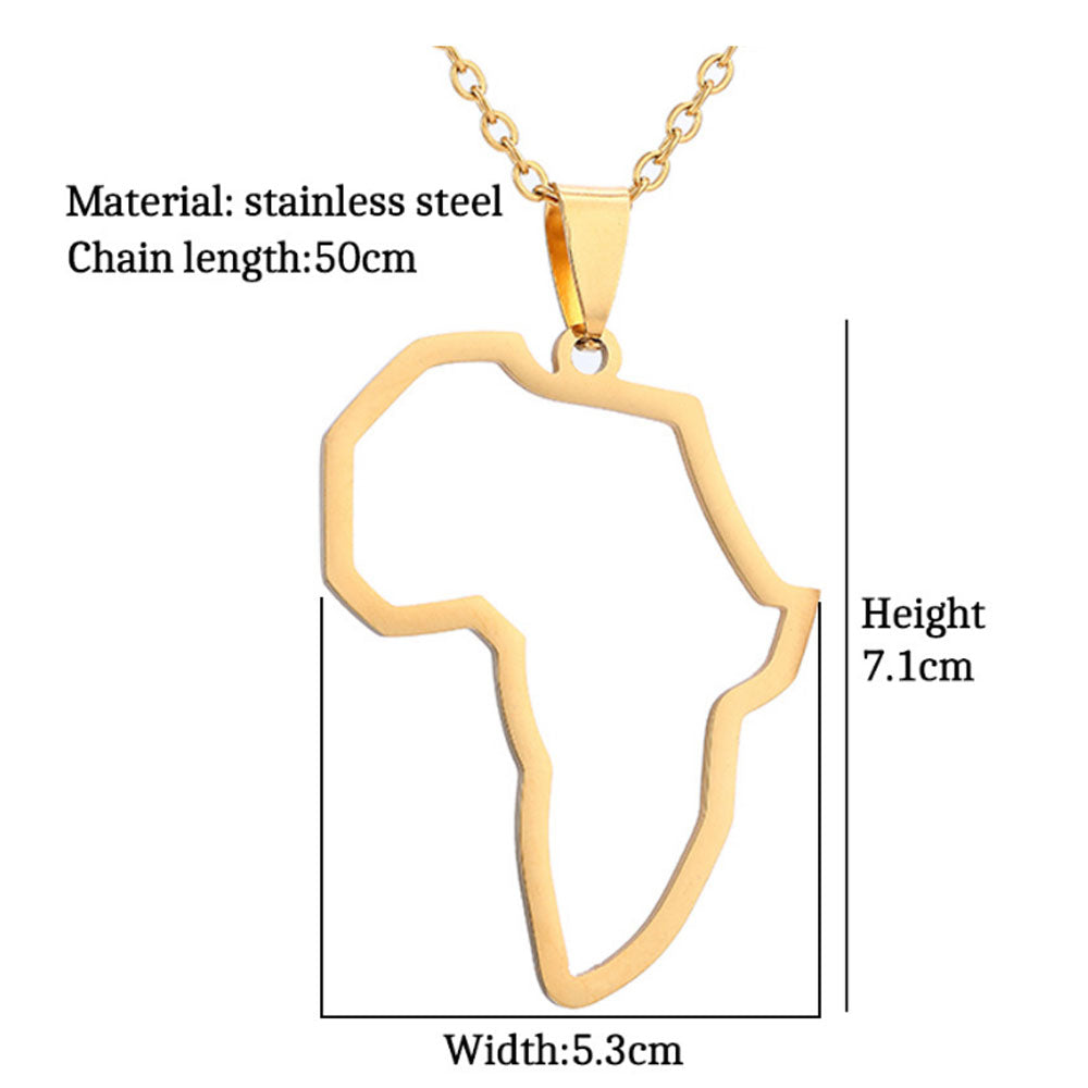 gold and silver plated stainless steel african map statement choker necklace jewelry