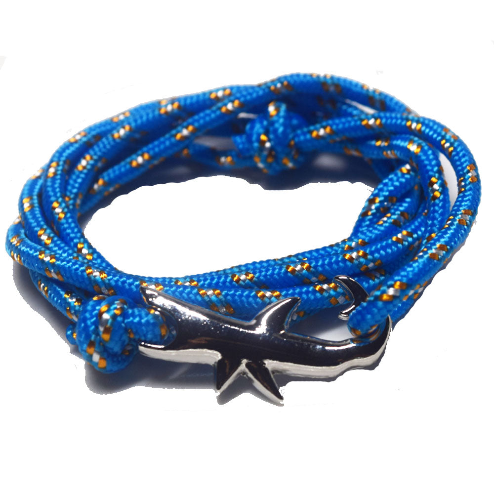 Hope Inspiration Nylon cord Shark charm bracelet handmade beach fashion jewelry Double Layers