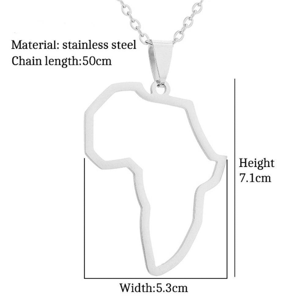 gold and silver plated stainless steel african map statement choker necklace jewelry