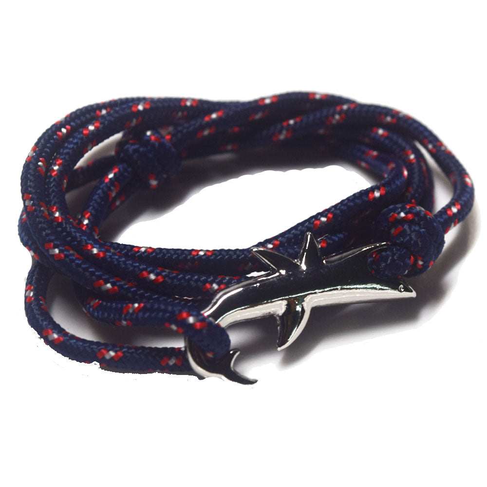 Hope Inspiration Nylon cord Shark charm bracelet handmade beach fashion jewelry Double Layers