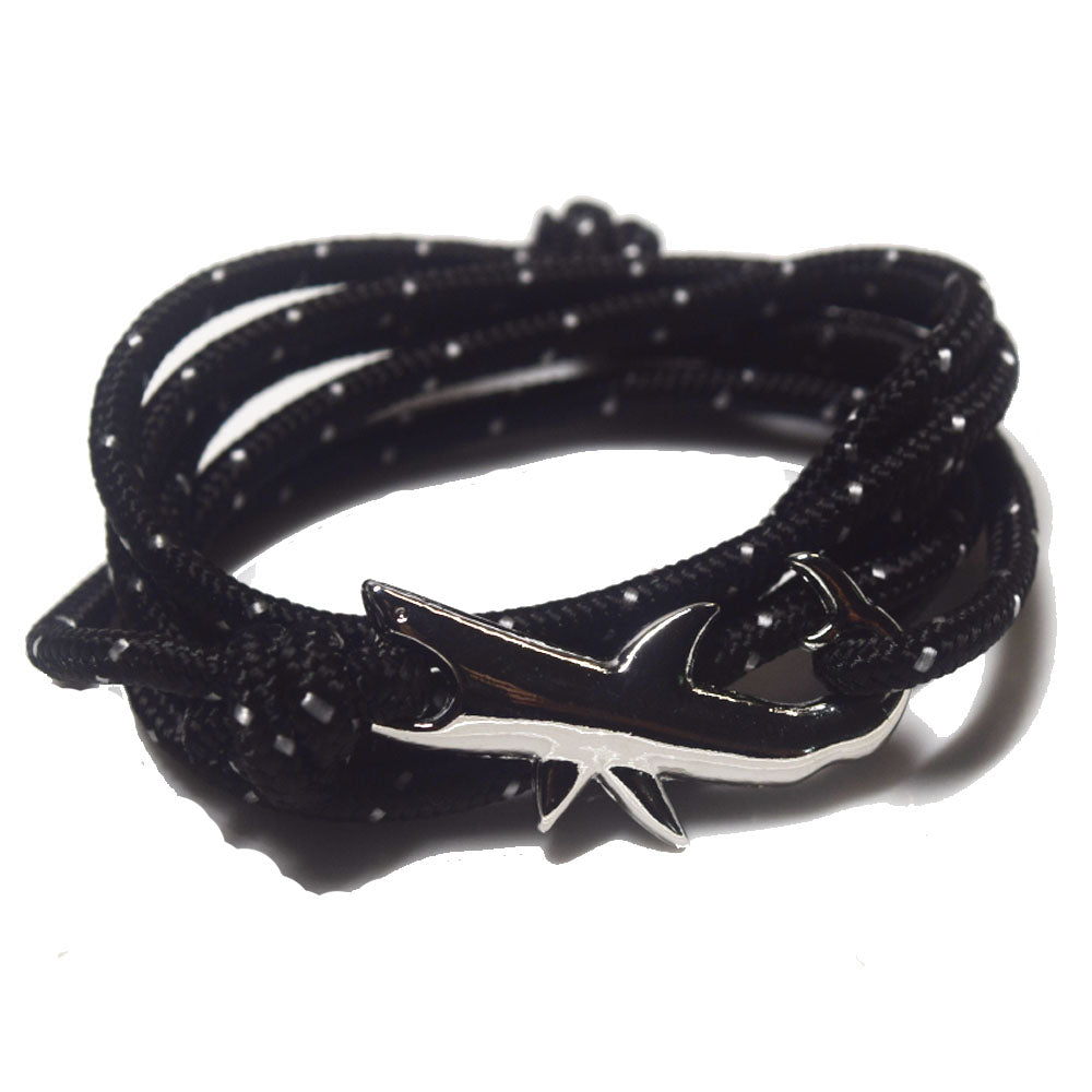 Hope Inspiration Nylon cord Shark charm bracelet handmade beach fashion jewelry Double Layers