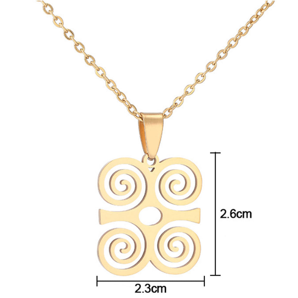 gold silver plated stainless steel adinkra symbols of west africa traditional signs gye nyame pendant necklace jewelry