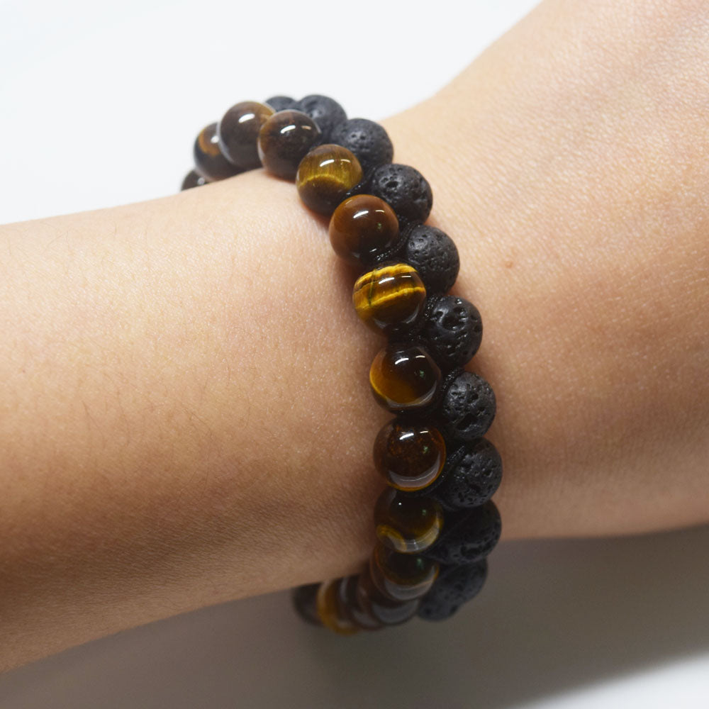 unique handmade healing natural gem- stones handmade 2 rows stone bracelet jewelry unisex adjustable men