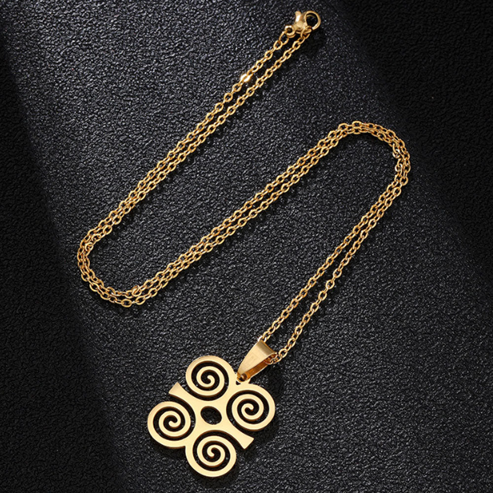 gold silver plated stainless steel adinkra symbols of west africa traditional signs gye nyame pendant necklace jewelry