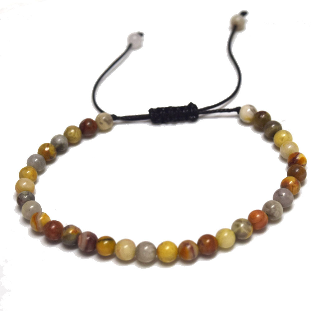 handmade fashion adjustable rich natural stone beads beaded 4mm stackable women and men hand bracelet jewelry bracelets