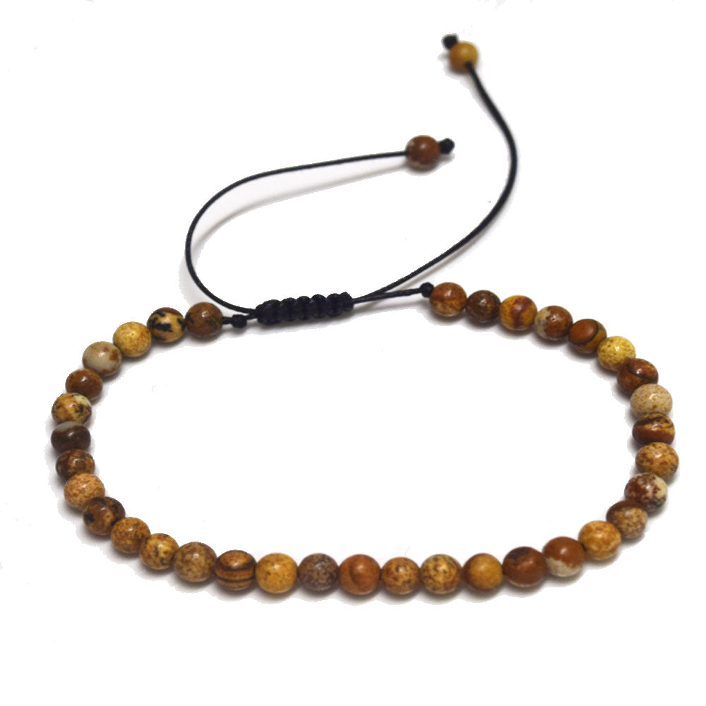 handmade fashion adjustable rich natural stone beads beaded 4mm stackable women and men hand bracelet jewelry bracelets