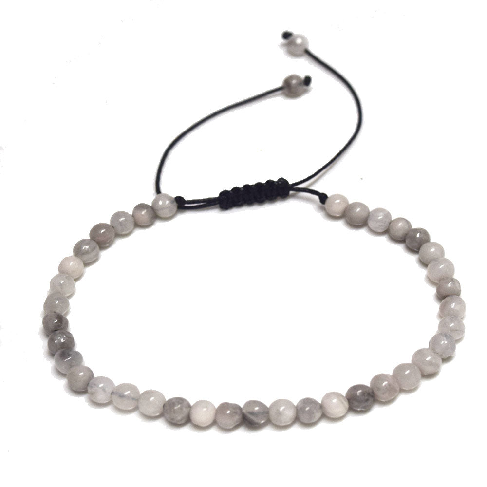 handmade fashion adjustable rich natural stone beads beaded 4mm stackable women and men hand bracelet jewelry bracelets